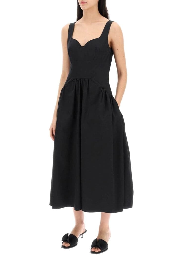 Alexander Mcqueen Midi Poplin Dress In