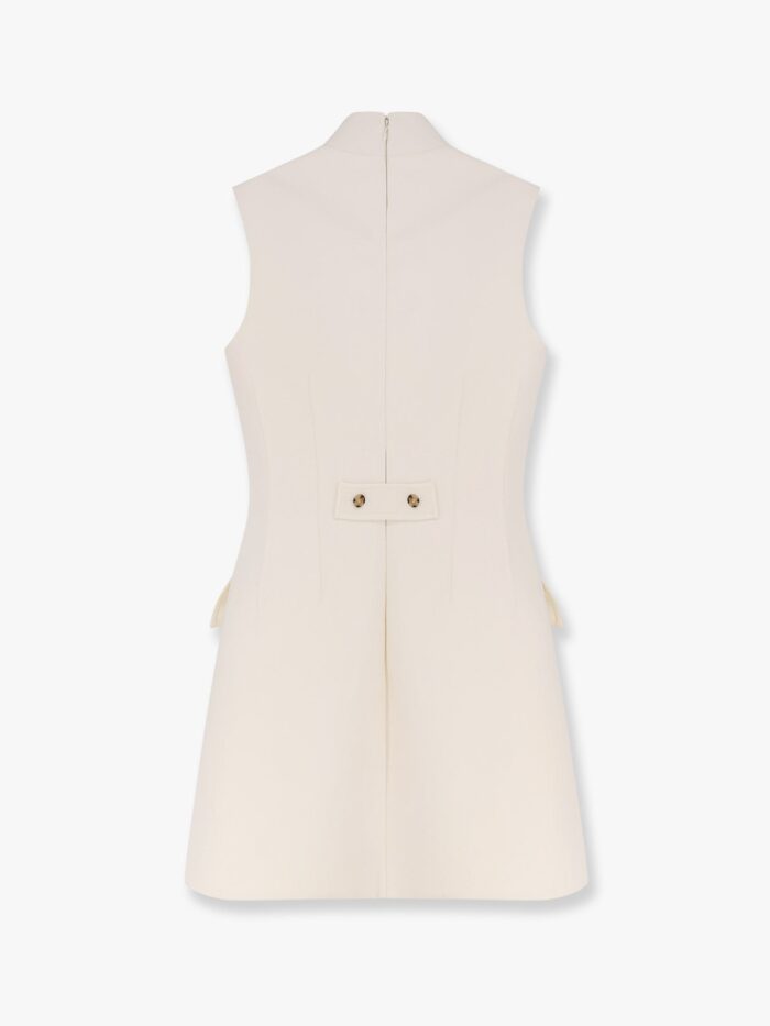 Alexander Mcqueen Mini Dress With Panier In Bone
