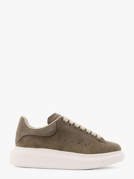 Alexander Mcqueen Oversized Suede Sneakers With Engraved Logo On The Front