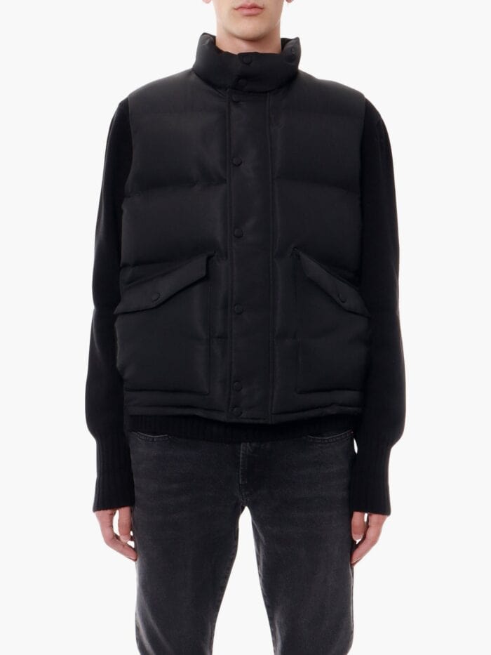 Alexander Mcqueen Padded And Quilted Nylon Sleeveless Jacket With Back Mcqueen Graffiti Print