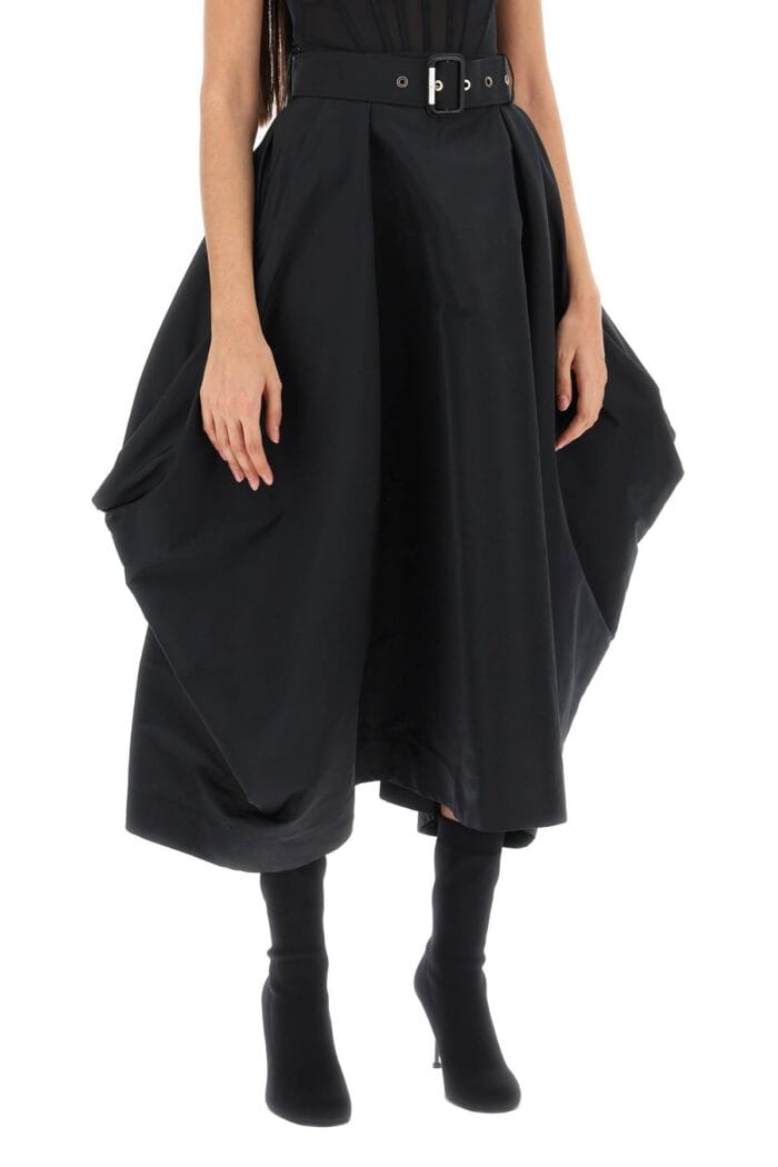 Alexander Mcqueen Peg-top Skirt In Polyfaille