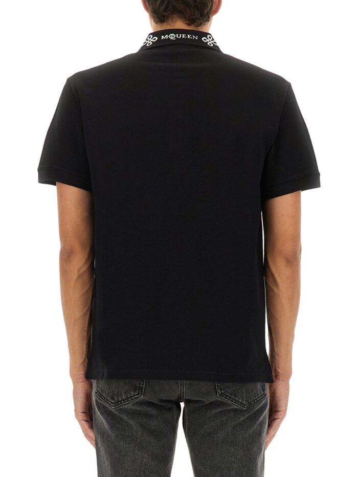 Alexander Mcqueen POLO SHIRT WITH LOGO ON THE COLLAR