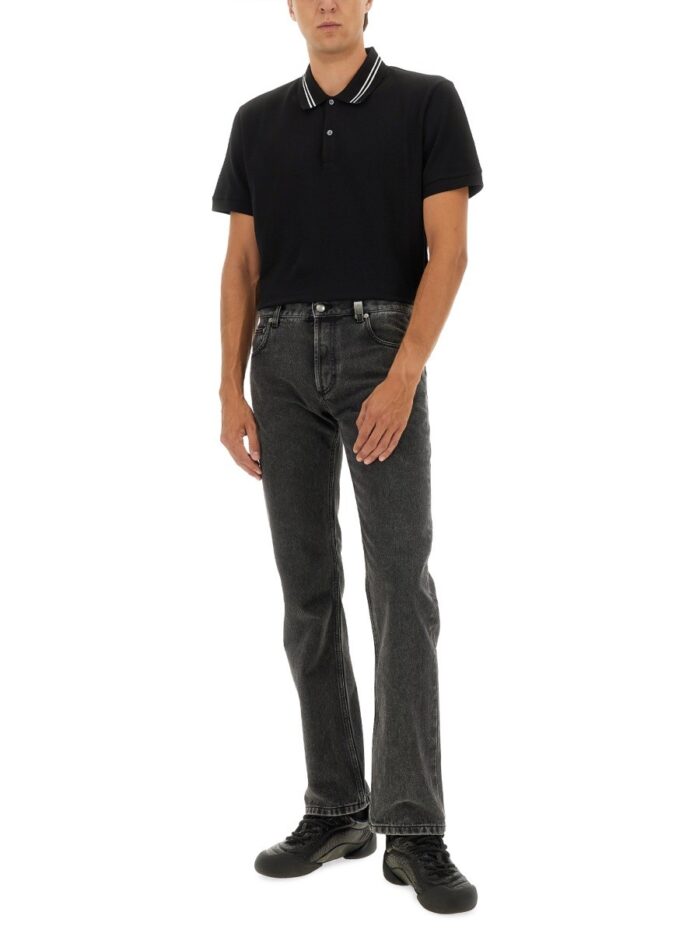 Alexander Mcqueen POLO SHIRT WITH LOGO ON THE COLLAR