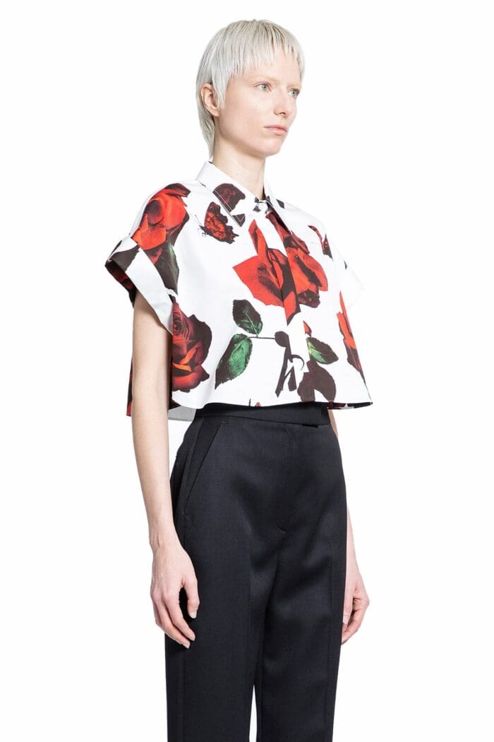 ALEXANDER MCQUEEN Rise Print Crop Shirt