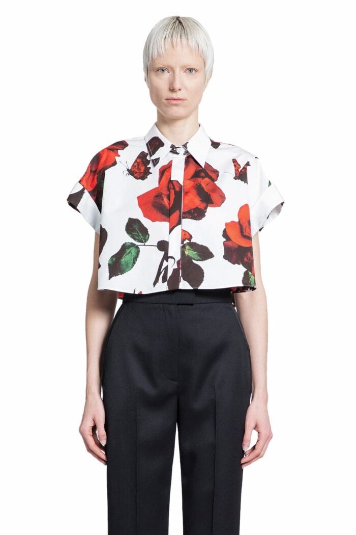 ALEXANDER MCQUEEN Rise Print Crop Shirt