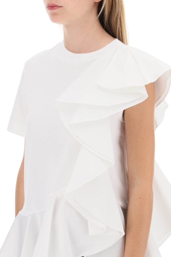 Alexander Mcqueen Ruffled Asymmetric Jersey Top