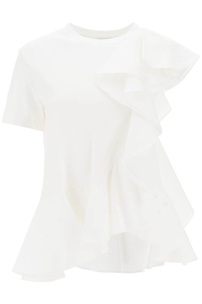 Alexander Mcqueen Ruffled Asymmetric Jersey Top