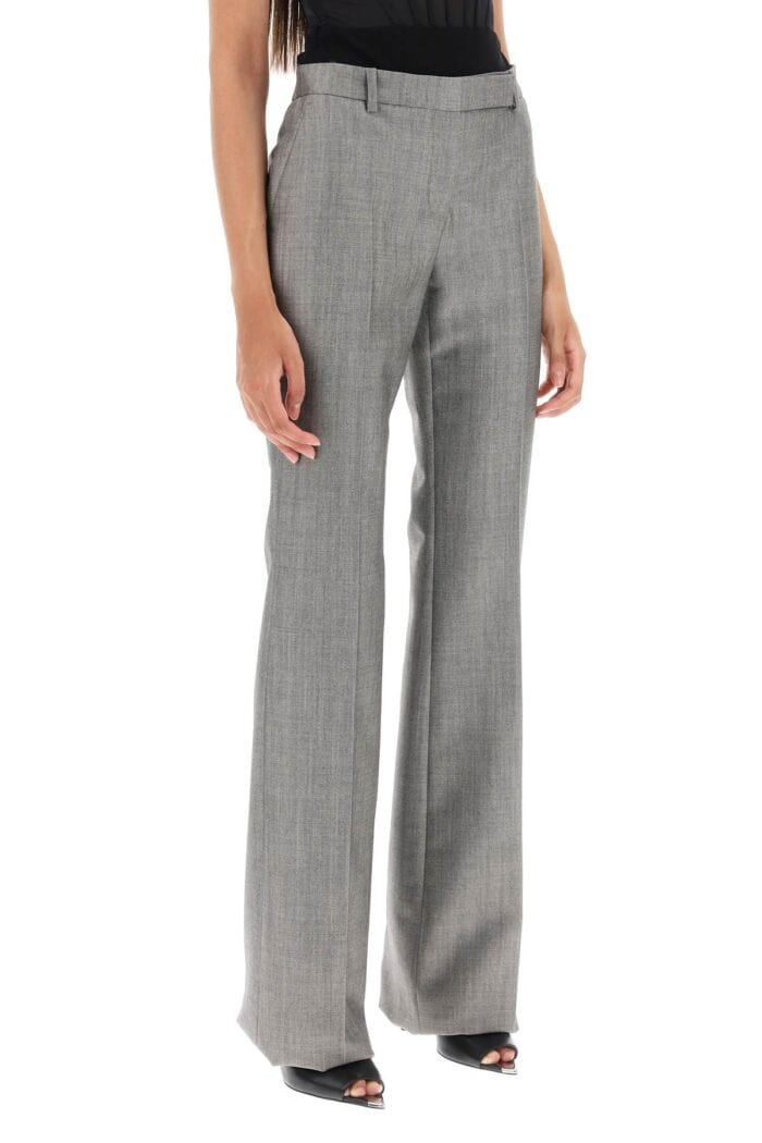 Alexander Mcqueen Salt And Pepper Bootcut Trousers