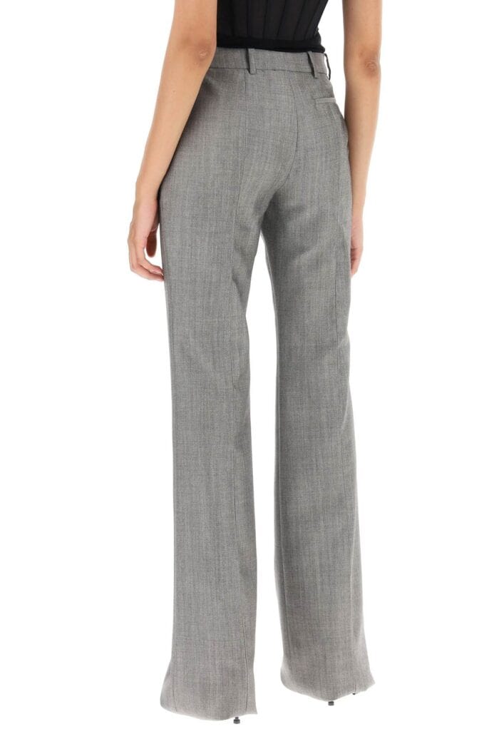 Alexander Mcqueen Salt And Pepper Bootcut Trousers