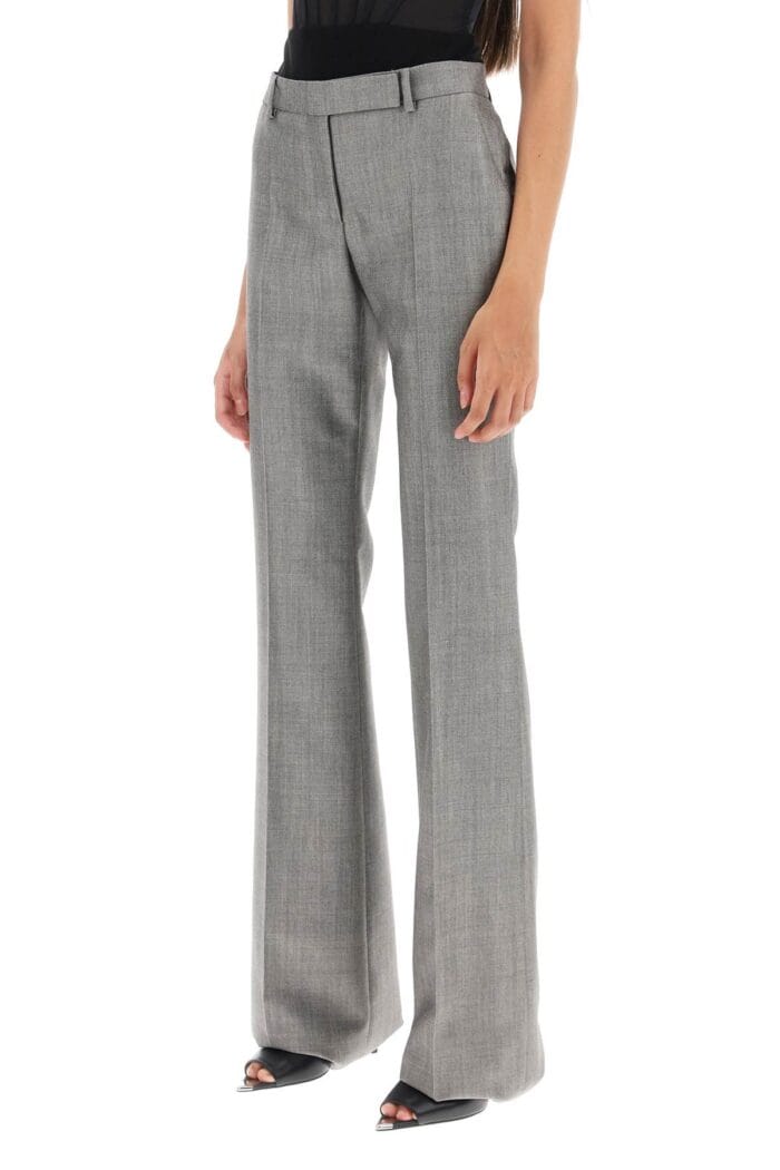 Alexander Mcqueen Salt And Pepper Bootcut Trousers