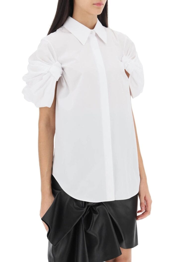 Alexander Mcqueen Shirt With Knotted Short Sleeves