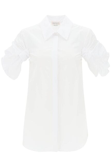 Alexander Mcqueen Shirt With Knotted Short Sleeves