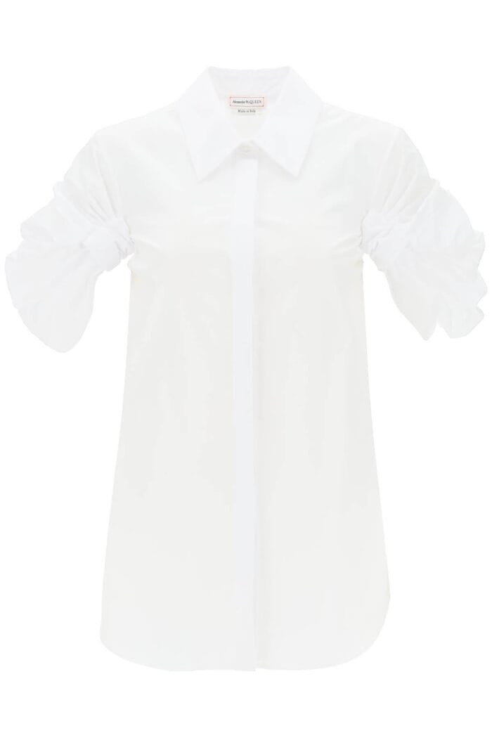 Alexander Mcqueen Shirt With Knotted Short Sleeves