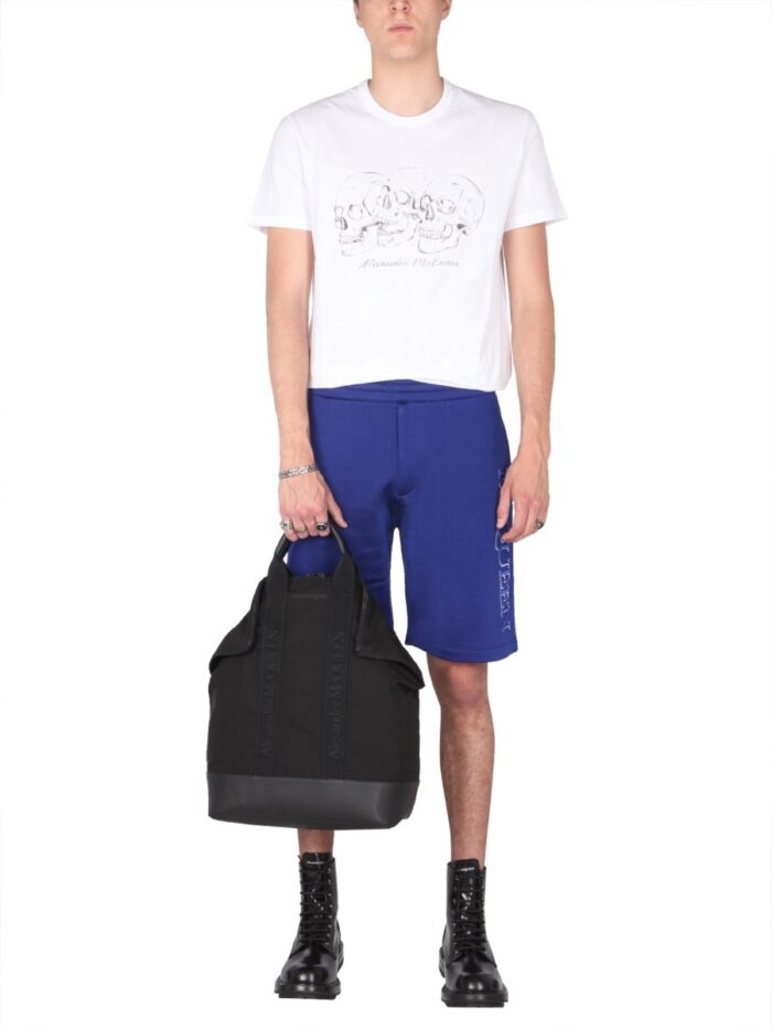 Alexander Mcqueen SHORTS WITH EMBROIDERED LOGO