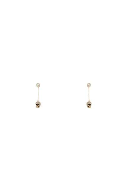 ALEXANDER MCQUEEN Skull Earrings With Pav And Chain