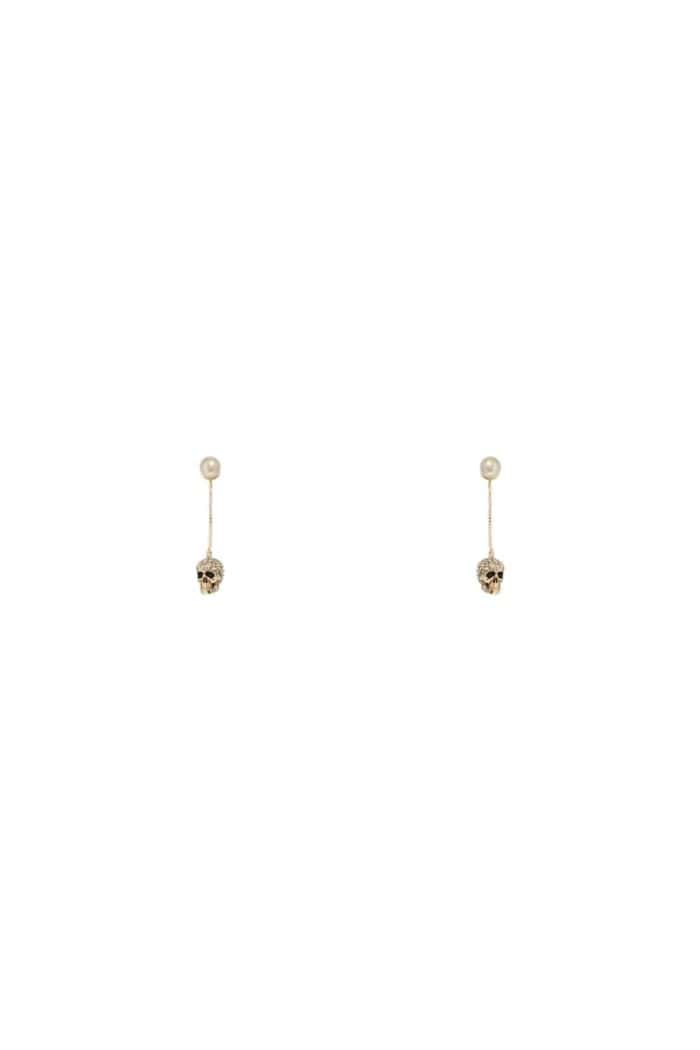 ALEXANDER MCQUEEN Skull Earrings With Pav And Chain