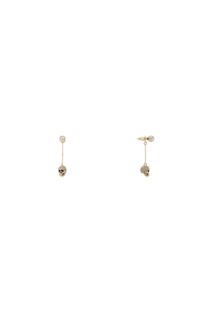 ALEXANDER MCQUEEN Skull Earrings With Pav And Chain