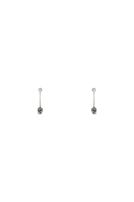 ALEXANDER MCQUEEN Skull Earrings With Pav And Chain
