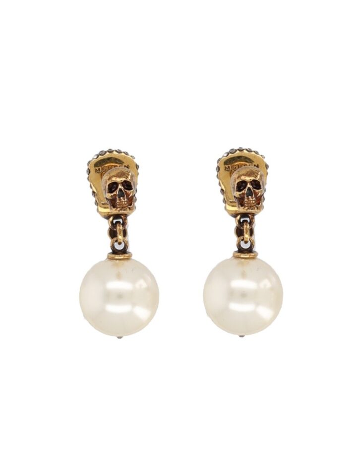 Alexander Mcqueen SKULL EARRINGS WITH PAVÉ