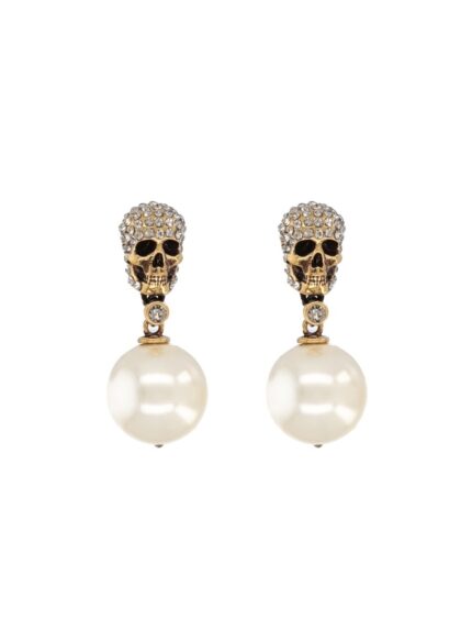 Alexander Mcqueen SKULL EARRINGS WITH PAVÉ