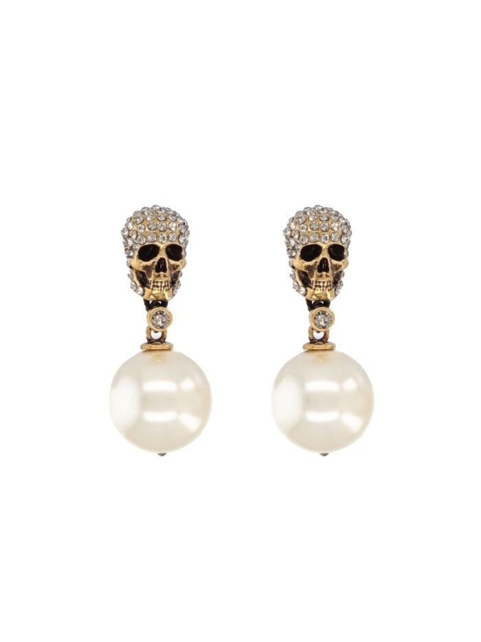 Alexander Mcqueen SKULL EARRINGS WITH PAVÉ