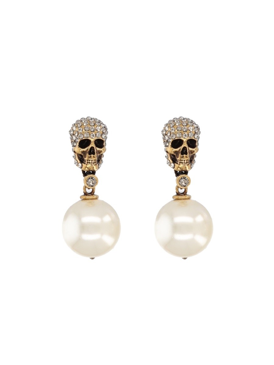 Alexander Mcqueen SKULL EARRINGS WITH PAVÉ
