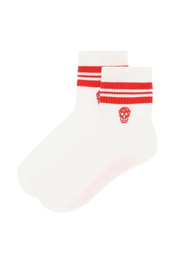 Alexander Mcqueen Stripe Skull Sports Socks