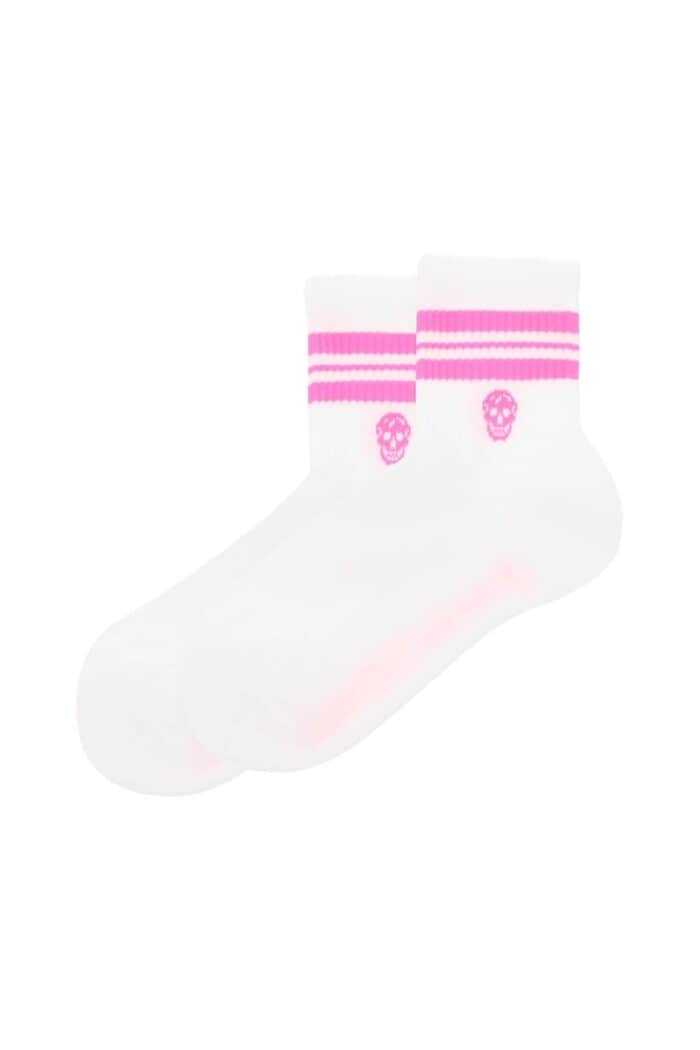 Alexander Mcqueen Stripe Skull Sports Socks