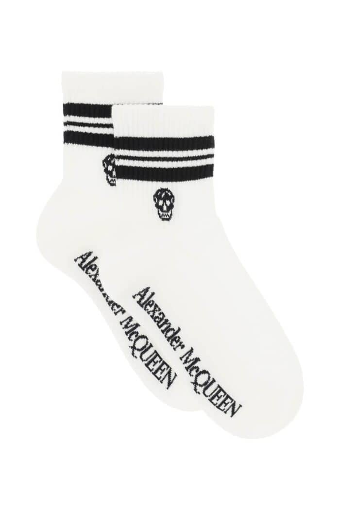 Alexander Mcqueen Stripe Skull Sports Socks