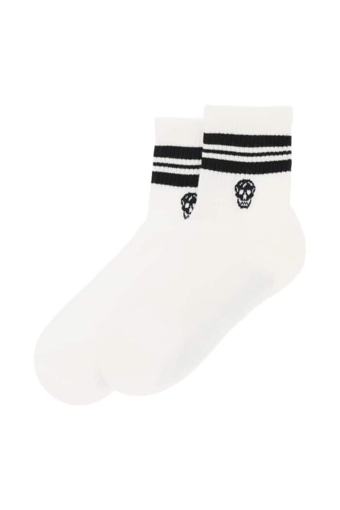 Alexander Mcqueen Stripe Skull Sports Socks