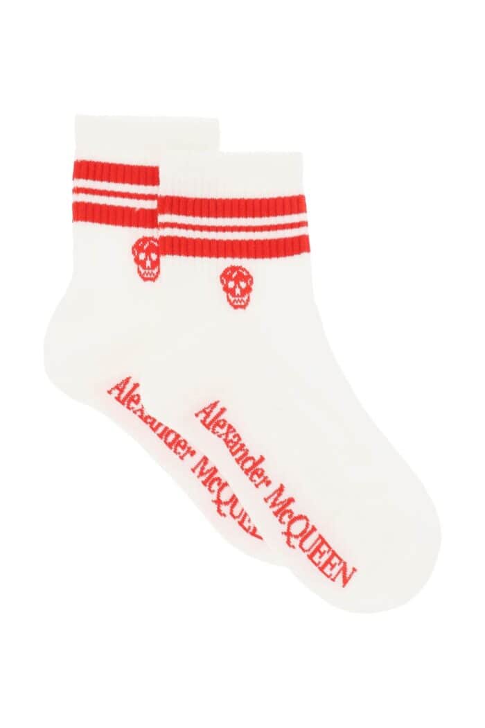 Alexander Mcqueen Stripe Skull Sports Socks