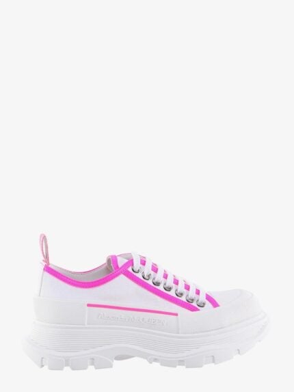 Alexander Mcqueen Tread Slick Canvas Sneakers With Fluo Leather Sneakers