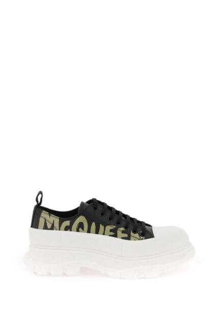 Alexander Mcqueen Tread Slick Sneakers With Graffiti Logo