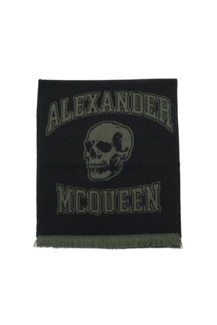 ALEXANDER MCQUEEN Varsity Logo Wool Scarf