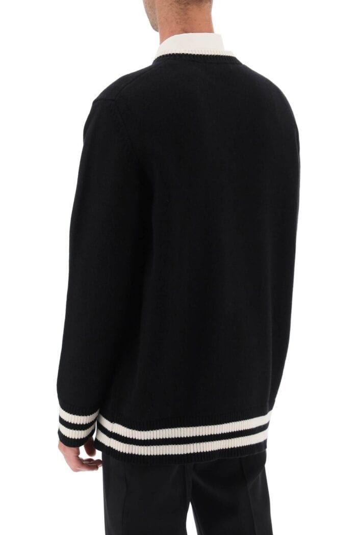 Alexander Mcqueen Varsity Sweater With Skull Motif