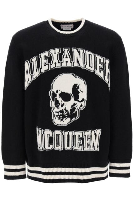 Alexander Mcqueen Varsity Sweater With Skull Motif