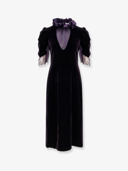 Alexander Mcqueen Velvet Dress With Silk Lining