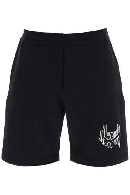 ALEXANDER MCQUEEN Warped Logo Sweat Shorts