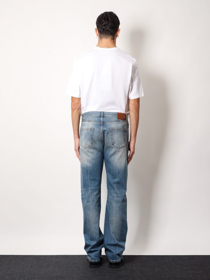 Alexander Mcqueen Washed Blue Straight Leg Jeans