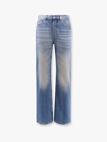 Alexander Mcqueen Washed Blue Straight Leg Jeans