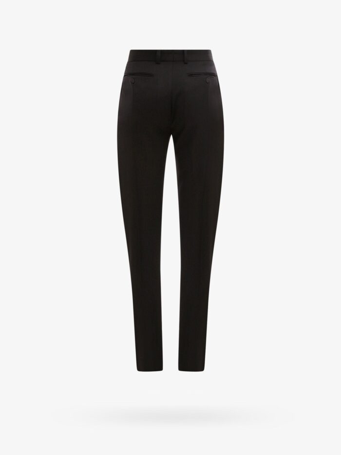 Alexander Mcqueen Wool Tuxedo Trouser With Satin Details
