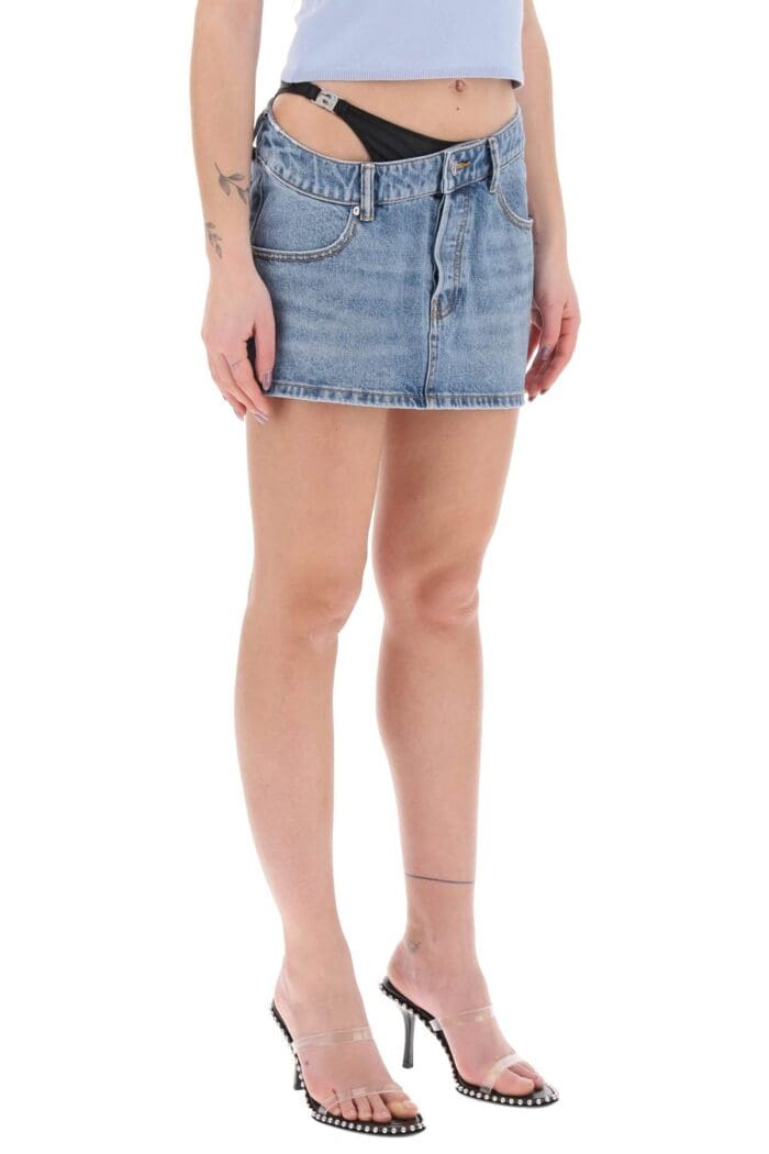 ALEXANDER WANG Asymmetric Waist Mini Skirt With Logo Insert