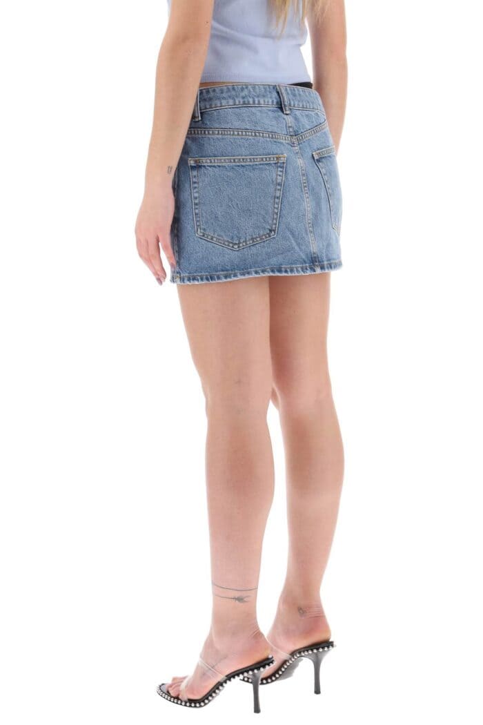 ALEXANDER WANG Asymmetric Waist Mini Skirt With Logo Insert