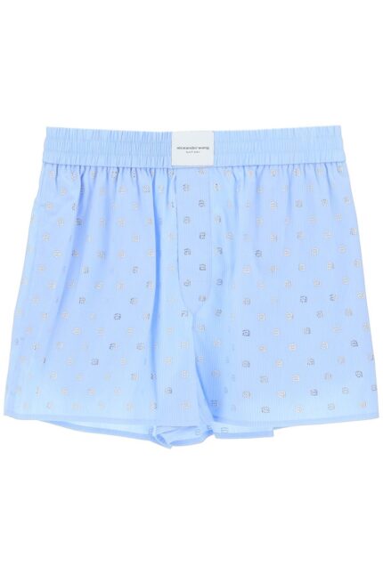 Alexander Wang Boxer Shorts With Rhineston Monogram