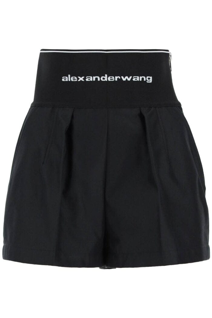 ALEXANDER WANG Cotton And Nylon Shorts With Branded Waistband