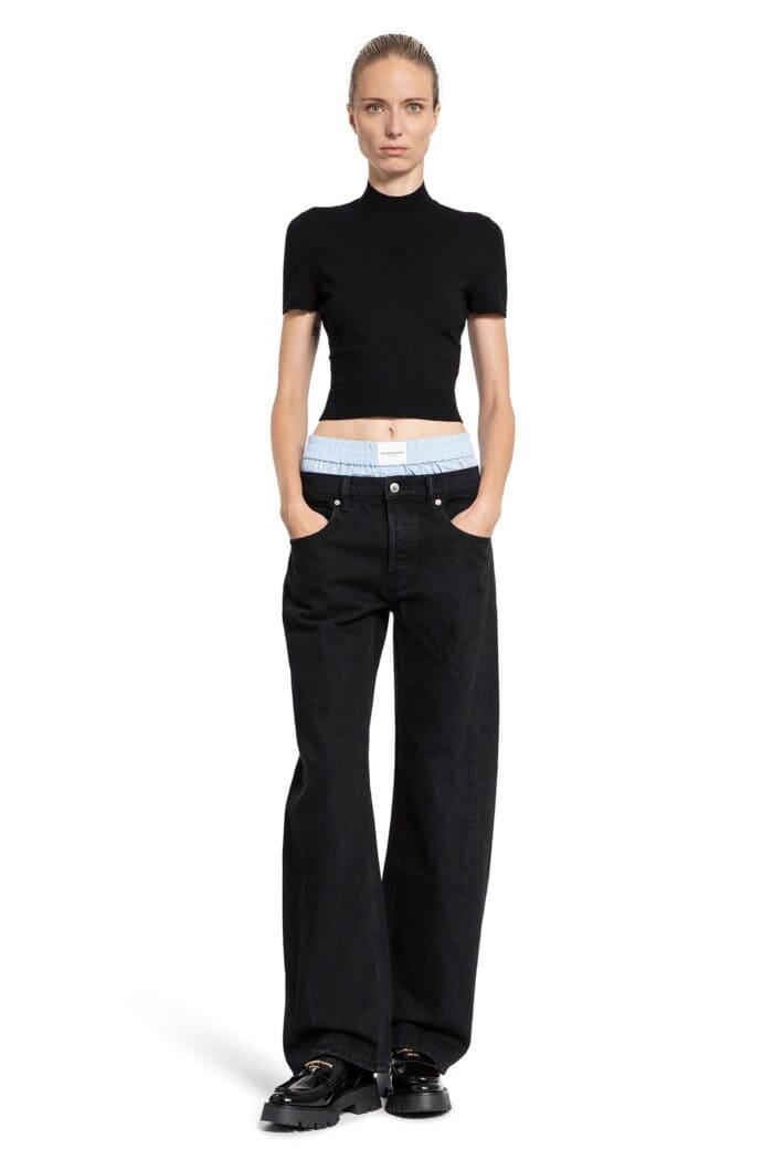 ALEXANDER WANG Cotton Balloon Jeans With Pre-styled Boxers