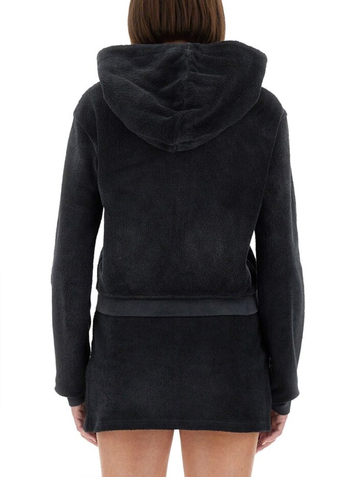 Alexander Wang COTTON TERRY SWEATSHIRT WITH ZIPPER