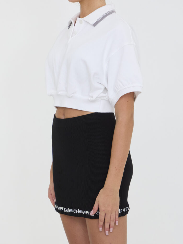 Alexander Wang Cropped cotton polo shirt
