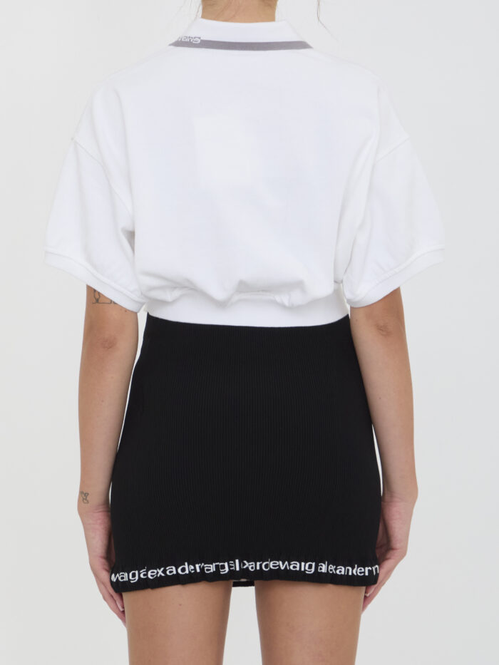 Alexander Wang Cropped cotton polo shirt