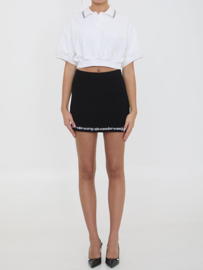 Alexander Wang Cropped cotton polo shirt